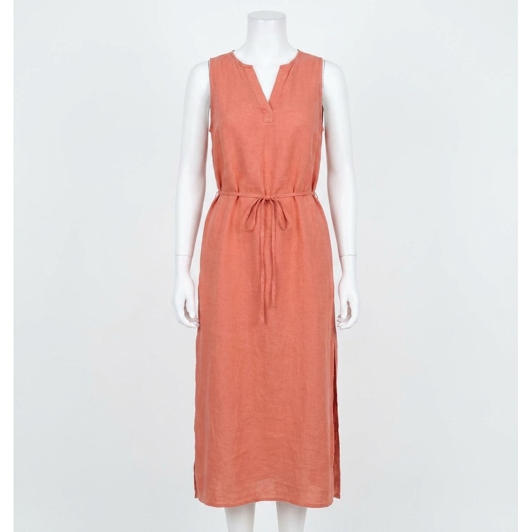 New Bella Dahl Sleeveless Belted Maxi Dress In Safi Coral